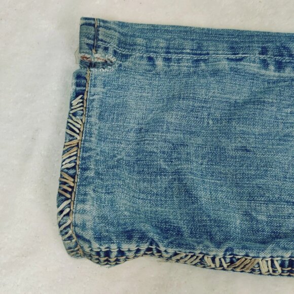 Mens Rock Revival JAMES Straight Jeans Leather Inserts Flap Pockets 30x28 - Picture 10 of 16